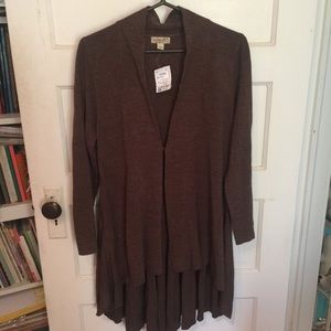 Sweaters - Long Brown Cardigan Sweaters - Long Brown Cardigan